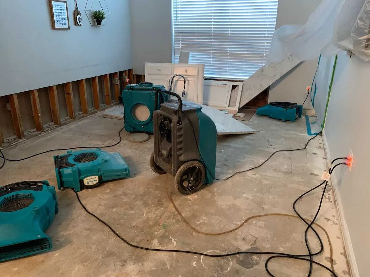 Dehumidifier in flood-cut room for Water Extraction & Removal in Greenwood